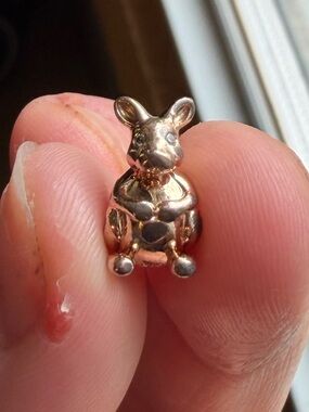 Authentic Pandora Rose Kangaroo Charm ALE MET Pink Rose Gold